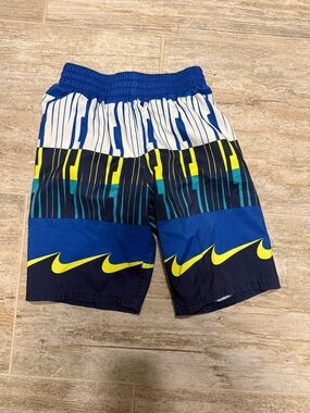 Nike Boys' Blue & Yellow Graphic Swim Shorts